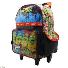 Mochila escolar Tortugas Ninja pizza con carro - Cresko