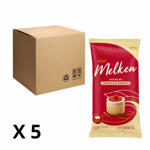 CHOCOLATE HARALD MELKEN GOTAS BRANCO 2,050KG CAIXA COM 5 UNIDADES
