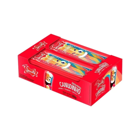 CANUDINHO COLORIDO MORANGO CÍTRICO 15GR CAIXA COM 12 DISPLAYS