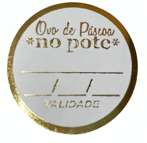 ETIQUETA DECORATIVA REDONDA CARBER OVO DE PÁSCOA NO POTE COM 100 UNIDADES