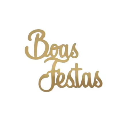 PAINEL MDF BOAS FESTAS DOURADO