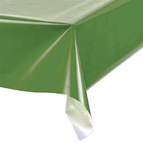 TOALHA PLÁSTICA DE MESA PEROLIZADA VERDE 78CM X 78CM COM 4 UNIDADES