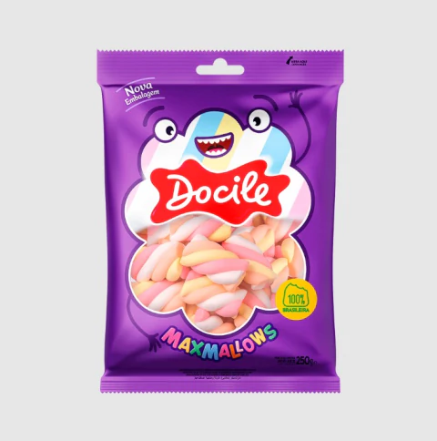 MARSHMALLOW DOCILE MORANGO TWIST COLOR 2 250G