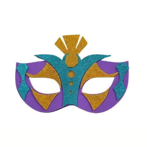 MÁSCARA CARNAVAL ROXA COM 1 UNIDADE