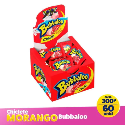 CHICLETE BUBBALOO MORANGO C/60