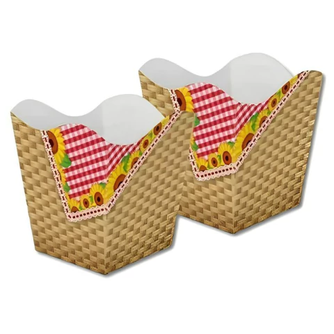 CACHEPÔ MONTADO KAIXOTE ARRAIÁ GIRASSOL COM 6 UNIDADES