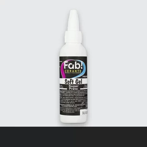 CORANTE FAB SOFT GEL SUPER PRETO 25GR