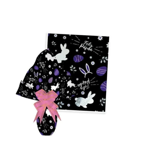 POLI LUCKYFEST 69CM X 89CM PÁSCOA GARDEN PRETO C/25 UNIDADES