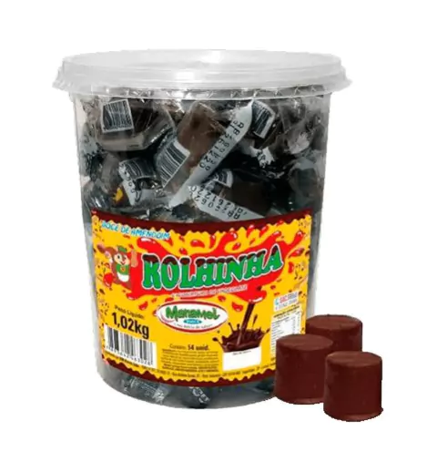 PAÇOCA ROLHA COM COBERTURA DE CHOCOLATE MANAMEL COM 54 UNIDADES
