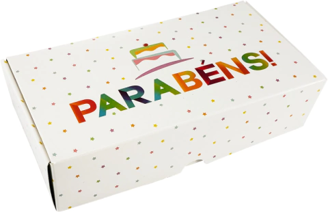 CAIXA PARA 8 DOCES PARABÉNS