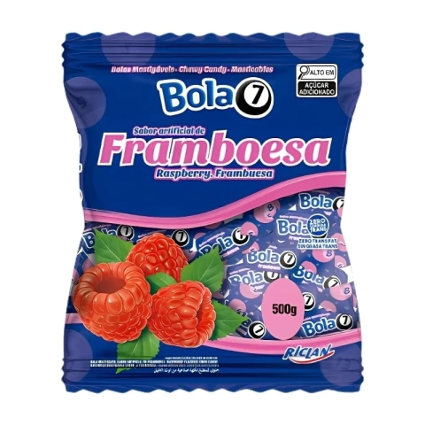 BALA RICLAN BOLA 7 FRAMBOESA 500GR