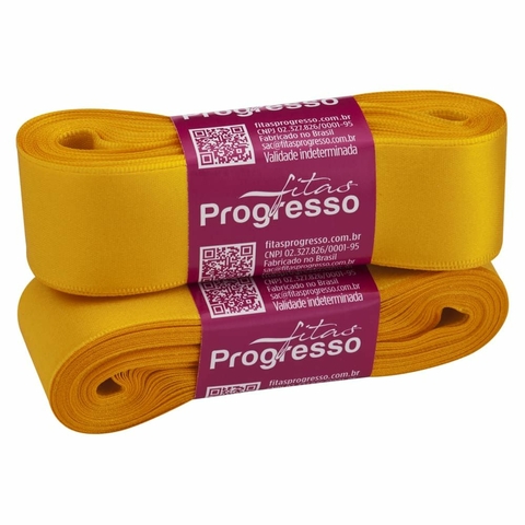 FITA DE CETIM PROGRESSO AMARELO OURO 38MM X 10 METROS - comprar online