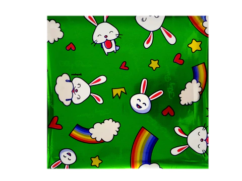 POLI LUCKYFEST 19,5CM X 20CM PETECA ARCO IRIS VERDE C/100 UNIDADES