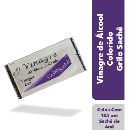 SACHE VINAGRE DE ALCOOL COLOR GRILO COM 184 UNIDADES