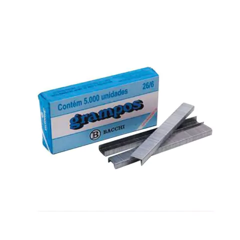 GRAMPO GALVANIZADO 26/6 BACCHI COM 5000 UNIDADES