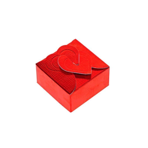 CAIXA CORAÇÃO PARA 4 DOCES VERMELHA