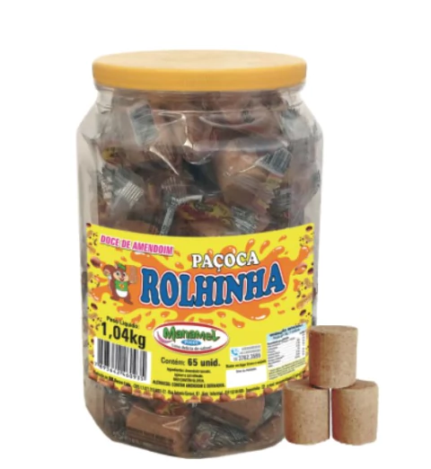 PAÇOCA ROLHA MANAMEL COM 65 UNIDADES