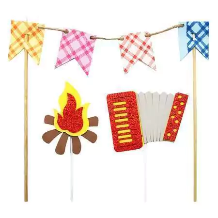 TOPO DE BOLO EVA VARAL BANDEIRINHAS