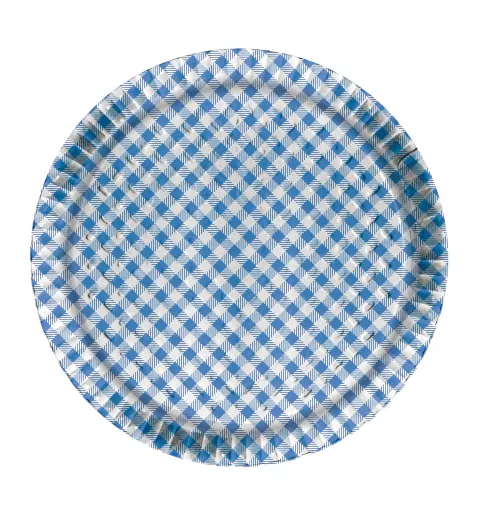 PRATO XADREZ AZUL 32 CM COM 1 UNIDADE