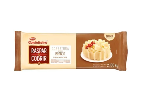 COBERTURA CONFEITEIRO RASPAR E COBRIR BRANCO 2,1KG