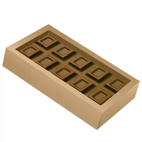 CAIXA PARA TABLETE DE CHOCOLATE CARBER KRAFT 18CM X 10CM X 3,5CM