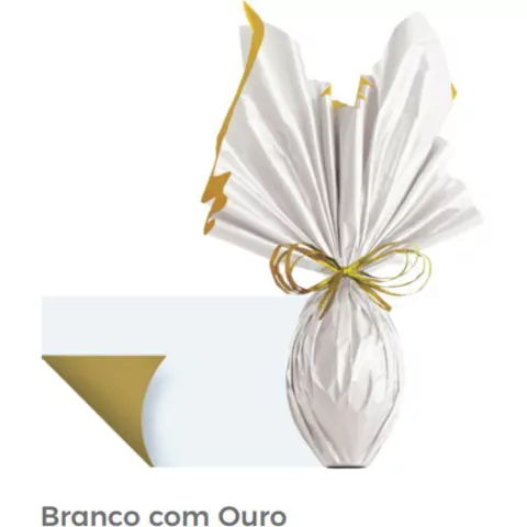 POLI CROMUS DOUBLE FACE OPACQUE BRANCO / OURO 69CM X 89CM COM 1 UNIDADE