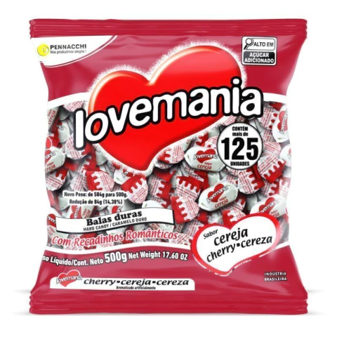 BALA LOVEMANIA CEREJA 500GR