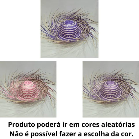 CHAPEU DE PALHA DESFIADO COLORS COM 1 UNIDADE