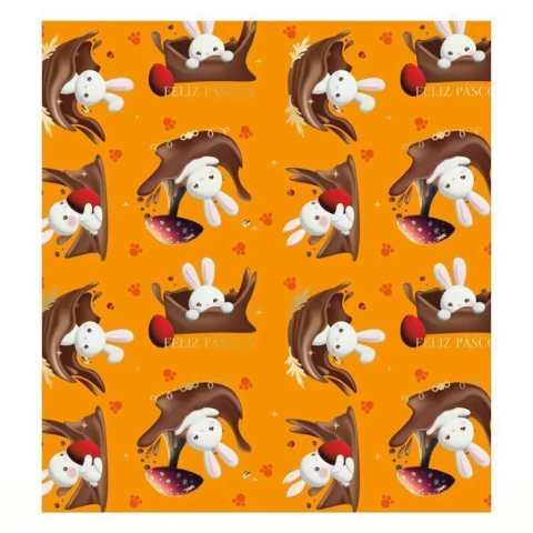 POLI CROMUS METAL CONTOS DE PASCOA LARANJA 69CM X 89CM COM 1 UNIDADE