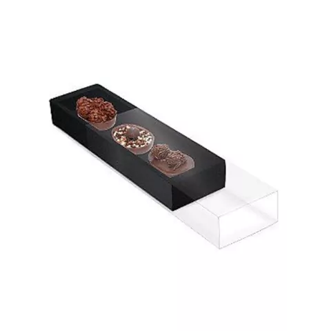 CAIXA CROMUS PARA 3 MEIO OVO DE COLHER PRETA LUVA MOLDURA 50GR