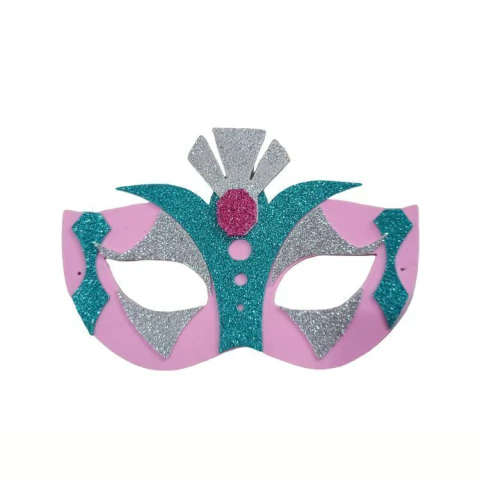 MÁSCARA CARNAVAL ROSA COM 1 UNIDADE