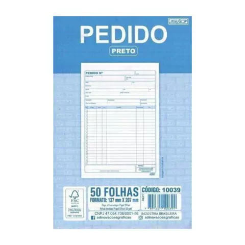 PEDIDO MULTI VIAS PRETO S.D COM 50 FOLHAS