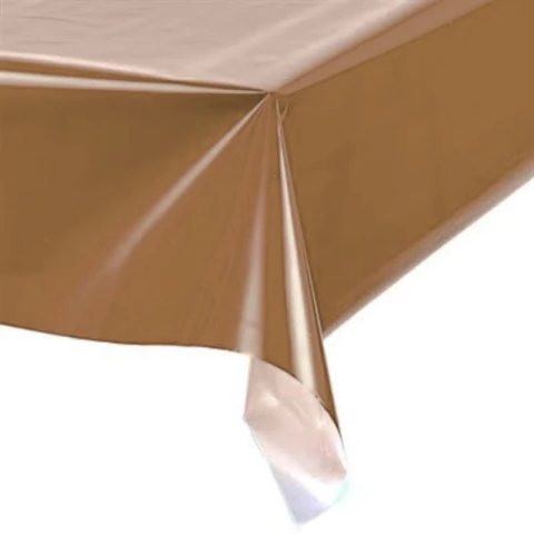 TOALHA PLÁSTICA DE MESA PEROLIZADA MARROM 78CM X 78CM COM 4 UNIDADES