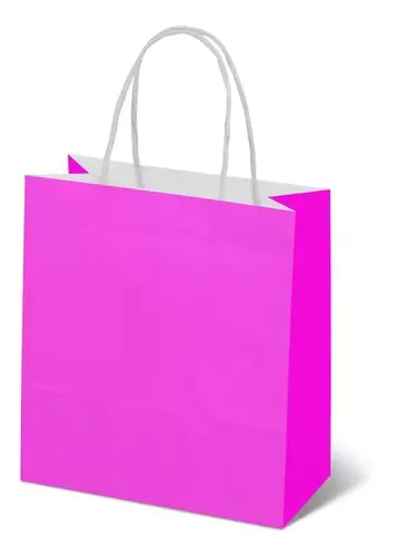 SACOLA DE PAPEL PINK 18CM X 09CM X 22CM PACOTE COM 1 UNIDADE