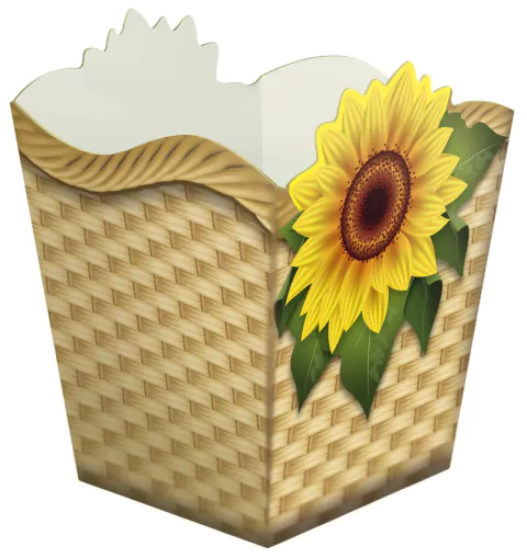 CACHEPÔ KAIXOTE MONTADO GIRASSOL COM 6 UNIDADES