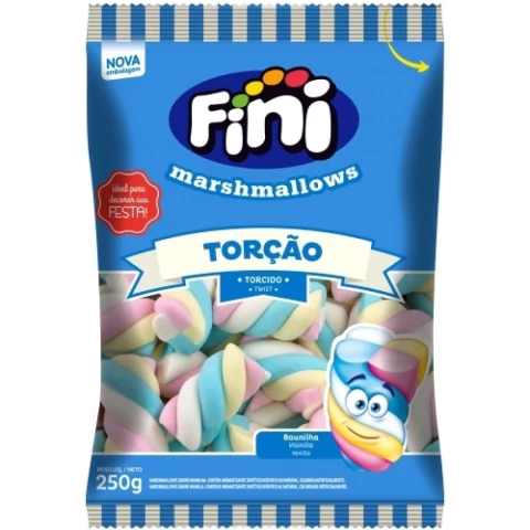 MARSHMALLOW FINI TORÇÃO COLORIDO 250G