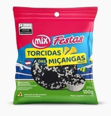 CONFEITO MIÇANGA MIX BRANCA E PRETA 100GR