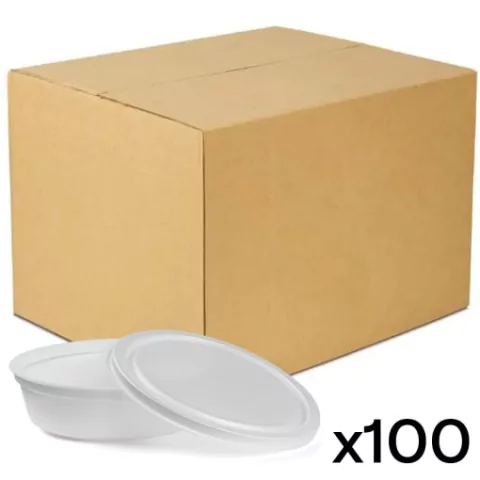 MARMITEX FIBRAFORM PEQUENA FM50 DE ISOPOR 500ML COM TAMPA COM 100 UNIDADES