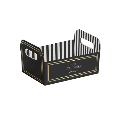 CESTA CROMUS CAIXOTE MAISON MÉDIA 22X15X8cm COM 1 UNIDADE