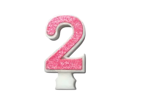 VELA ALCHESTER GLITER COLOR ROSA BEBÊ Nº2