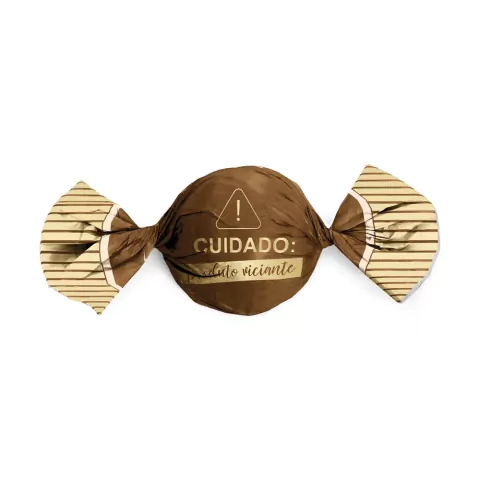 EMBALAGEM PARA TRUFA CROMUS CUIDADO ! PRODUTO VICIANTE MARROM COM 100 UNIDADES