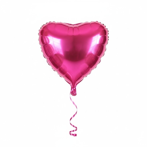 BALÃO METALIZADO CORAÇÃO PINK 45CM COM 5 UNIDADES