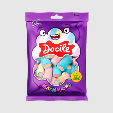 MARSHMALLOW DOCILE BAUNILHA TUBO COLORIDO 250G