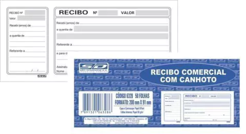 RECIBO COMERCIAL COM CANHOTO S.D COM 50 FOLHAS