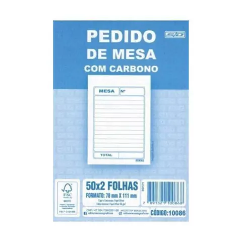 PEDIDO DE MESA COM CARBONO S.D 50X2 FOLHAS