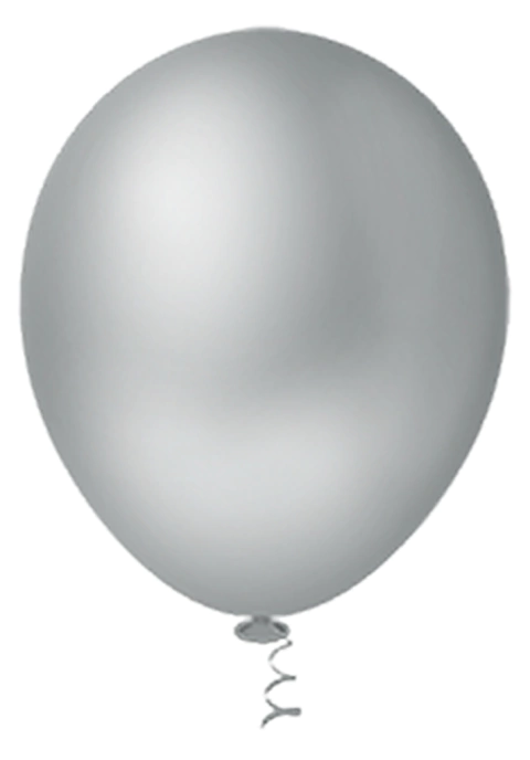 BALÃO GRANFESTA METALIZADO PRATA Nº9 COM 50 UNIDADES