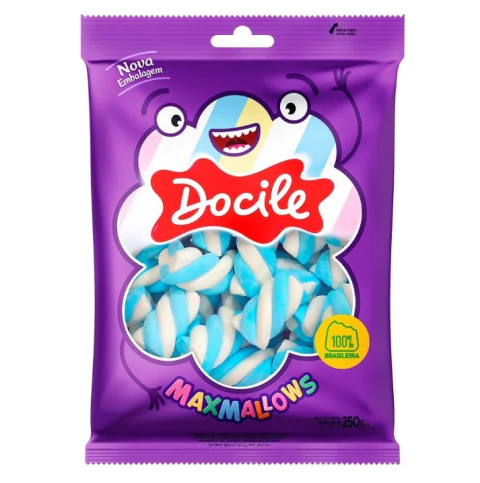MARSHMALLOW DOCILE TWIST AZUL E BRANCO 250G
