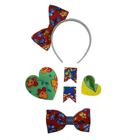 KIT JUNINO SB TIARA FLORAL VERMELHO