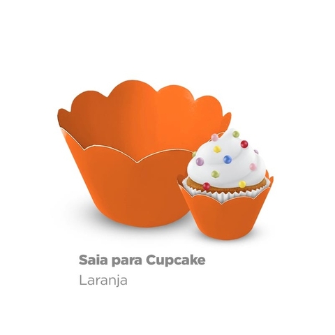 SAIA PARA CUPCAKE PLAC LARANJA COM 12 UNIDADES