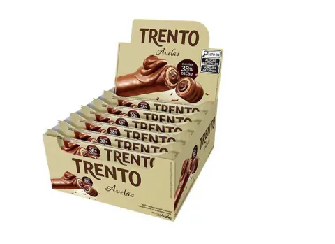 TRENTO AVELA COM CHOCOLATE PRETO 29GR COM 16 UNIDADES